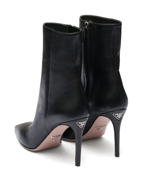 Prada Triangle Logo 95mm Ankle Boots 